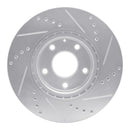 R1 14-24 Mazda 3 Front Drilled & Slotted Silver Brake Rotor Set