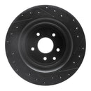 R1 07-15 Infiniti Q60 Rear Left Drilled & Slotted Black Brake Rotor
