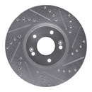 R1 07-12 Hyundai Veracruz Front Right Drilled & Slotted Silver Brake Rotor