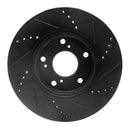 R1 16-21 Honda Civic Front Drilled & Slotted Black Brake Rotor Set w/Optimum OE Pads and Hardware