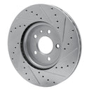 R1 14-19 Buick CASCADA Front Left Drilled & Slotted Silver Brake Rotor