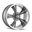 Ridler 695 22x10.5 / 5x127 BP / 0mm Offset / 83.82mm Hub Gloss Grey Machined Wheel