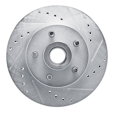 R1 72-73 Ford Gran Torino Front Right Drilled & Slotted Silver Brake Rotor