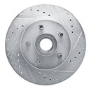 R1 72-73 Ford Gran Torino Front Right Drilled & Slotted Silver Brake Rotor
