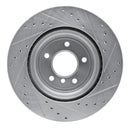 R1 08-13 BMW 135I Rear Left Drilled & Slotted Silver Brake Rotor
