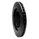 R1 12-21 Tesla Model X Front Right Drilled & Slotted Black Brake Rotor