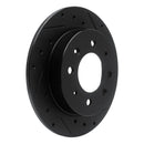 R1 04-09 Kia Spectra Rear Right Drilled & Slotted Black Brake Rotor