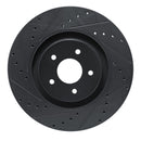 R1 2022-2025 Infiniti QX60 Front Left Drilled & Slotted Black Brake Rotor