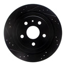 R1 10-15 Chevrolet Camaro Front & Rear Drilled & Slotted Black Brake Rotor Set
