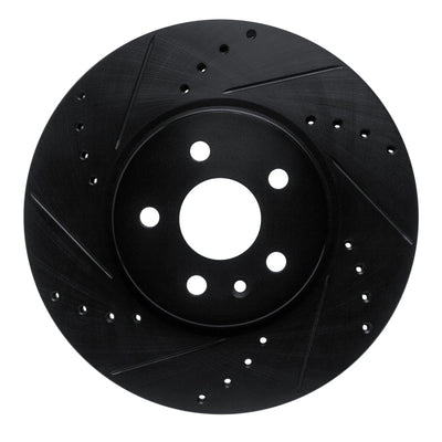 R1 13-22 Buick Encore Front Left Drilled & Slotted Black Brake Rotor