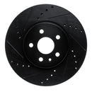 R1 13-22 Buick Encore Front Left Drilled & Slotted Black Brake Rotor