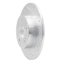 R1 84-88 Nissan 200SX Rear Right Drilled & Slotted Silver Brake Rotor