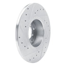 R1 65-73 Mercedes-Benz 220 Front Right Drilled & Slotted Silver Brake Rotor