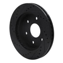 R1 2022-2025 Lexus LX600 Rear Right Drilled & Slotted Black Brake Rotor