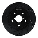 R1 -24 Subaru Forester Front Left Drilled & Slotted Black Brake Rotor