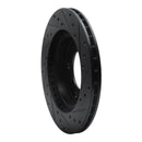 R1 76-86 Jeep Scrambler Front Left Drilled & Slotted Black Brake Rotor