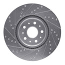 R1 16-25 Cadillac CT5 Front & Rear Drilled & Slotted Silver Brake Rotor Set