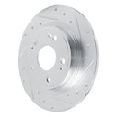 R1 22-25 Acura Integra Rear Right Drilled & Slotted Silver Brake Rotor