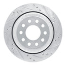 R1 03-11 Lincoln Town Car Rear Right Drilled & Slotted Silver Brake Rotor