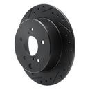 R1 90-96 Infiniti Q45 Rear Left Drilled & Slotted Black Brake Rotor
