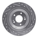 R1 09-20 Genesis G80 Rear Left Drilled & Slotted Silver Brake Rotor