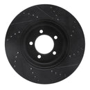R1 03-05 Lincoln AVIATOR Front Left Drilled & Slotted Black Brake Rotor