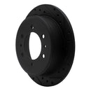 R1 06-10 Hummer H3 Rear Right Drilled & Slotted Black Brake Rotor