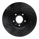 R1 09-11 Cadillac STS Front Right Drilled & Slotted Black Brake Rotor