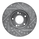 R1 89-96 Nissan 300ZX Turbo Front Left Drilled & Slotted Silver Brake Rotor