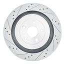 R1 19-24 Ford Edge Rear Drilled & Slotted Silver Brake Rotor Set
