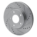 R1 07-17 Dodge CALIBER Front Right Drilled & Slotted Silver Brake Rotor