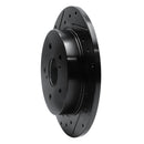 R1 10-13 Suzuki Kizashi Rear Left Drilled & Slotted Black Brake Rotor