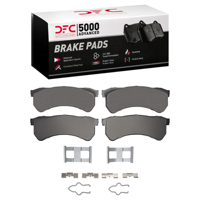 DFC 16-24 Freightliner MT35 Front/Rear 5000 Advanced Semi Metallic Brake Pads and Hardware Kit