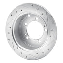 R1 94-07 Chrysler SEBRING Rear Left Drilled & Slotted Silver Brake Rotor
