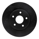 R1 05-10 Jeep Commander Front Right Drilled & Slotted Black Brake Rotor