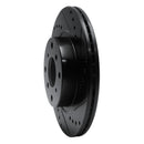 R1 87-90 Acura Legend Front Right Drilled & Slotted Black Brake Rotor