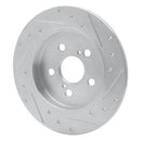R1 09-24 Lexus CT200h Rear Drilled & Slotted Silver Brake Rotor Set