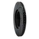 R1 16-25 Fiat 124 Spider Front Right Drilled & Slotted Black Brake Rotor