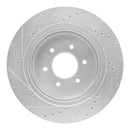 R1 16-24 Nissan Titan XD Front Right Drilled & Slotted Silver Brake Rotor
