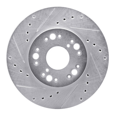 R1 90-90 Lexus LS400 Front Left Drilled & Slotted Silver Brake Rotor