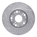 R1 90-90 Lexus LS400 Front Left Drilled & Slotted Silver Brake Rotor