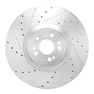 R1 20-26 Mercedes-Benz GLE350 Front Left Drilled & Slotted Silver Brake Rotor