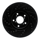 R1 06-14 Honda Ridgeline Front Right Drilled & Slotted Black Brake Rotor