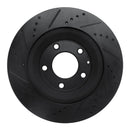 R1 04-11 Mazda RX-8 Rear Right Drilled & Slotted Black Brake Rotor