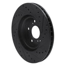 R1 05-12 Acura RL Front Left Drilled & Slotted Black Brake Rotor