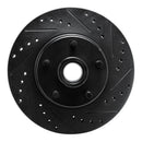 R1 68-70 Ford Falcon Front Right Drilled & Slotted Black Brake Rotor