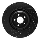 R1 20-25 Ford Police Interceptor Utility Front Left Drilled & Slotted Black Brake Rotor