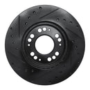 R1 91-04 Dodge STEALTH Front Right Drilled & Slotted Black Brake Rotor