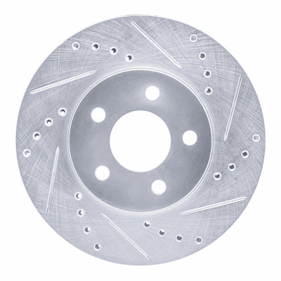 R1 00-05 Chrysler Neon Front Right Drilled & Slotted Silver Brake Rotor