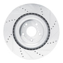 R1 2021-2025 Acura TLX Front Left Drilled & Slotted Silver Brake Rotor
